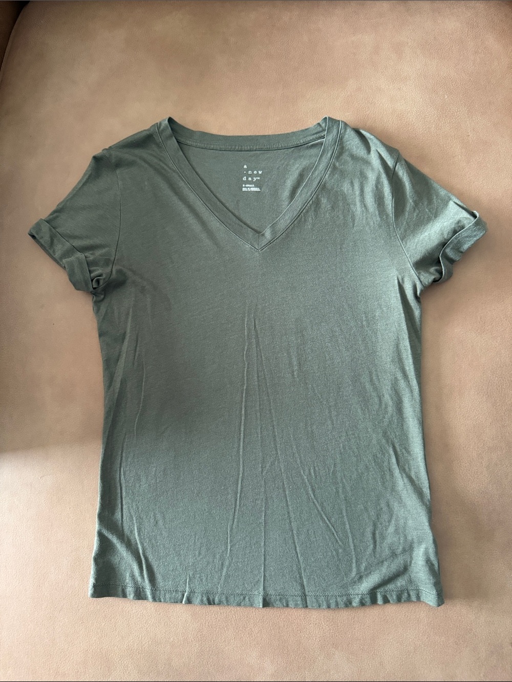 a new day Olive V-Neck Short Sleeve Tee